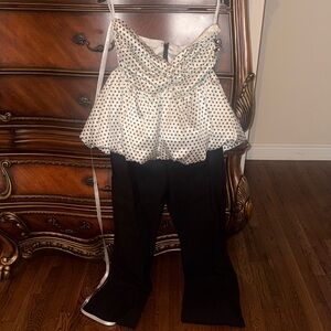 Club L London Black and White Polka Dot Jumpsuit